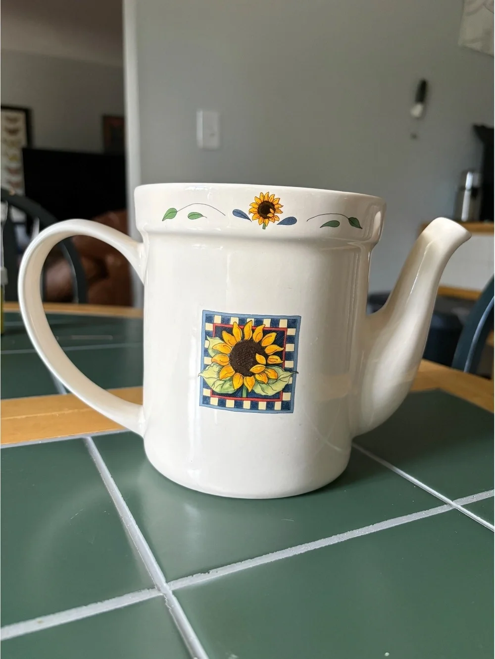Vintage 90s Susan Winget Sunflower Ceramic Teapot